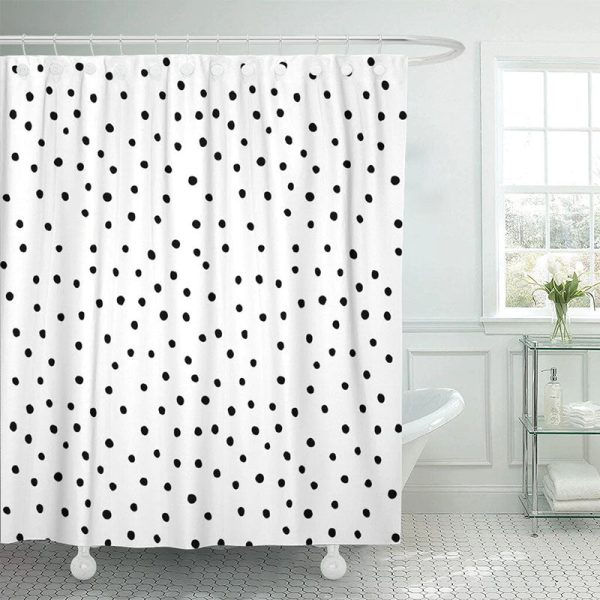 rideau de douche à pois laineux