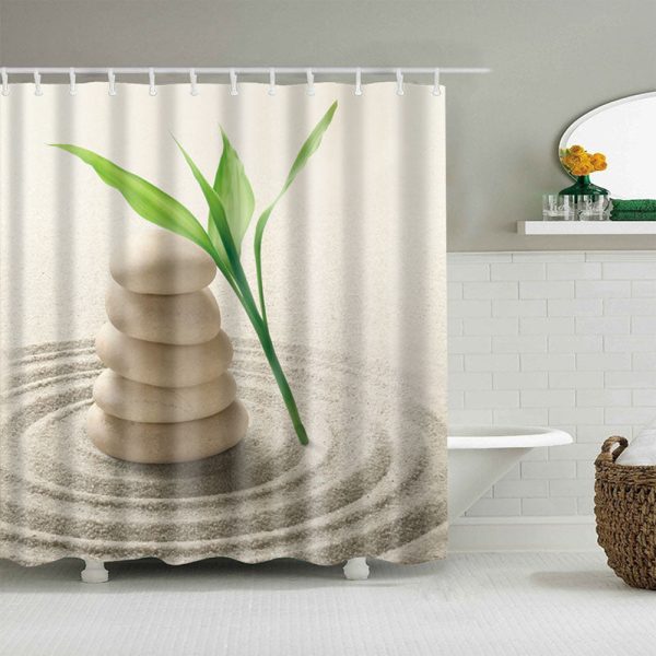 rideau de douche beige zen