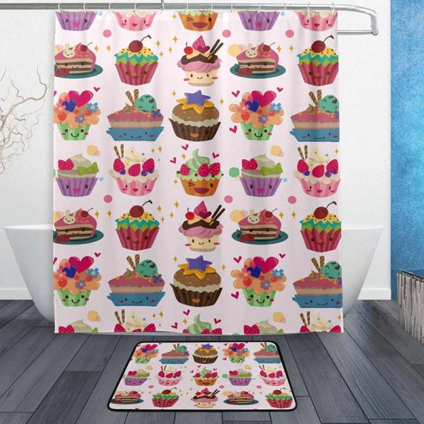 rideau de douche cupcake