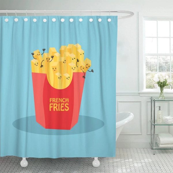 rideau de douche frite