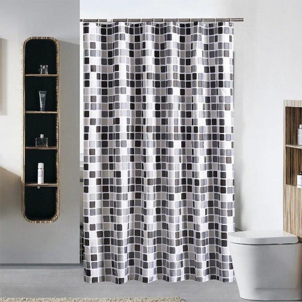 rideau de douche gris noir élégant