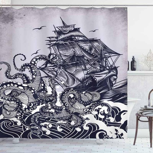 Rideau De Douche Kraken salle de bain