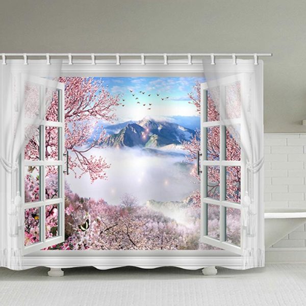 rideau de douche montagne somptueuse
