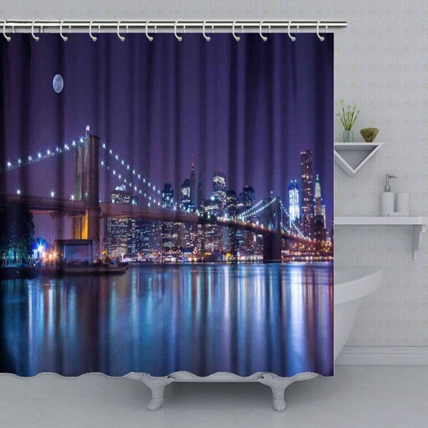 rideau de douche New York multicolore