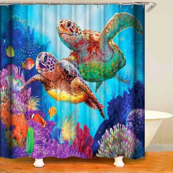 rideau de douche oursin multicolore