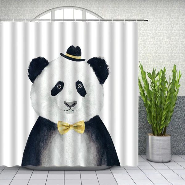 rideau de douche panda élégant