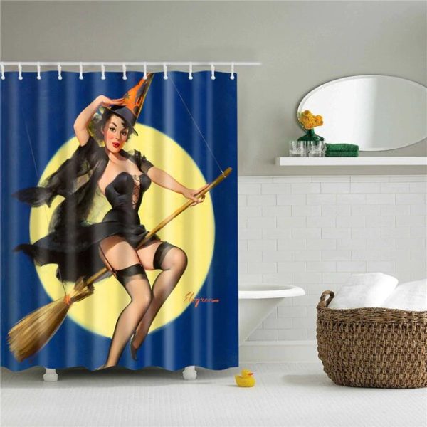 rideau de douche pin up halloween