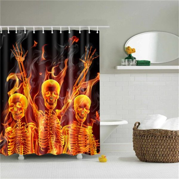 Rideau De Douche Squelettes De Feu élégant