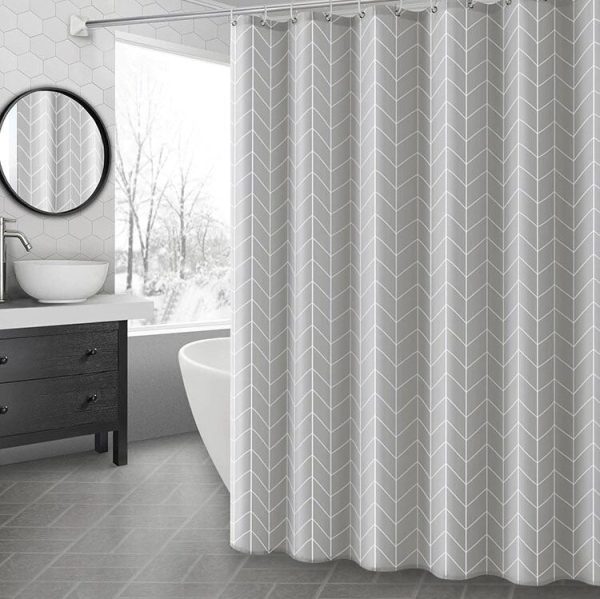 rideau de douche design gris