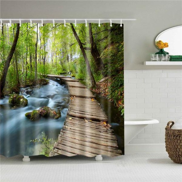 rideau de douche paysage