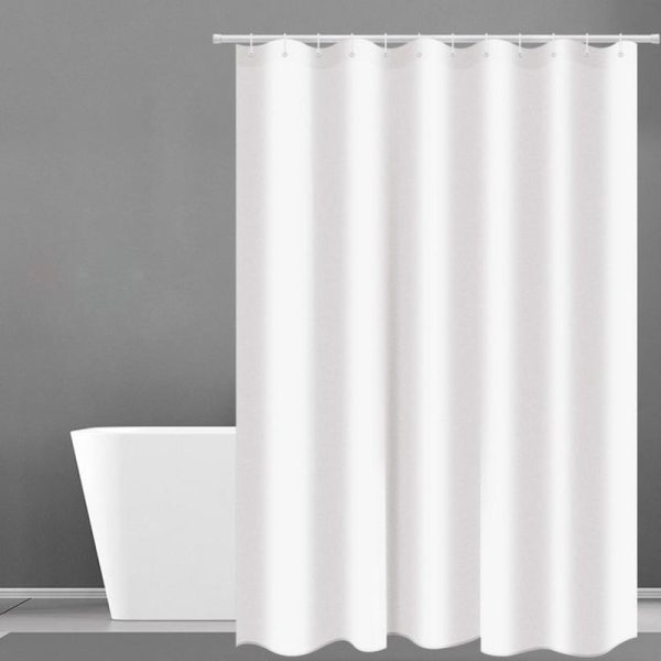 rideau de douche blanc en tissu