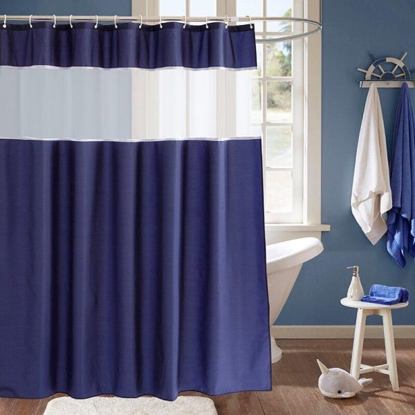 rideau de douche bleu marine