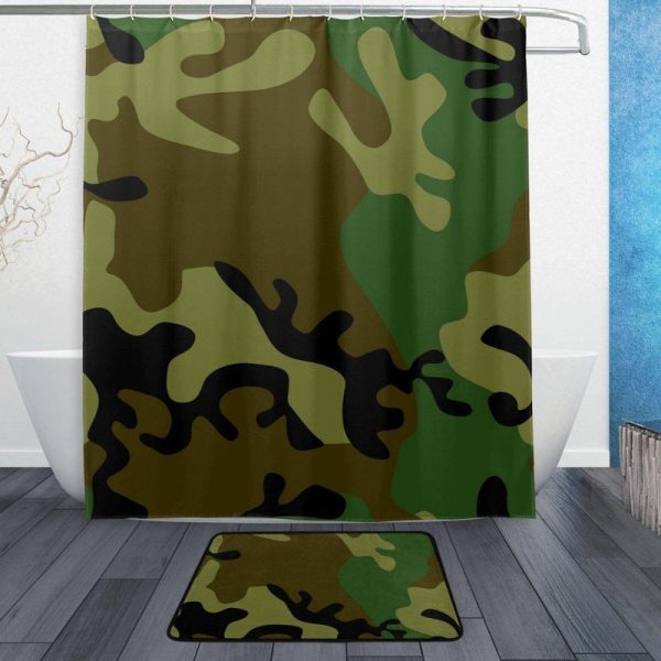 rideau de douche camouflage