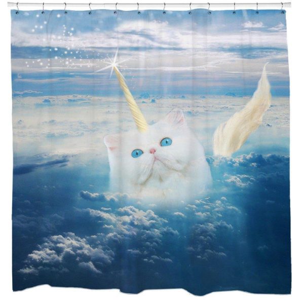 rideau de douche chat licorne