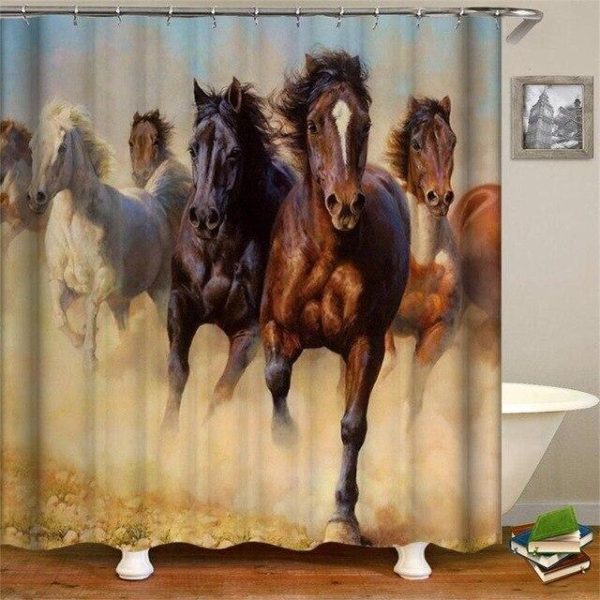 rideau de douche chevaux