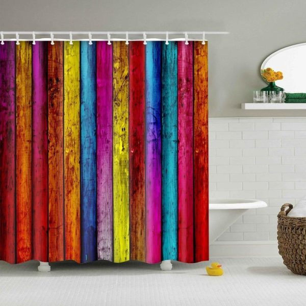 rideau de douche multicolore