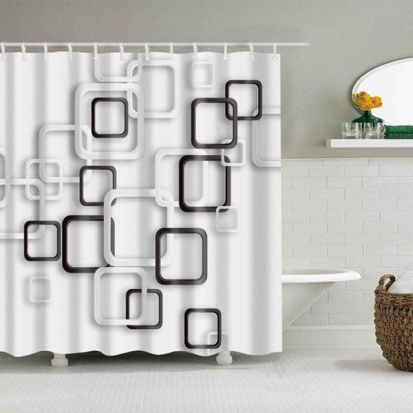 rideau de douche design géométrique
