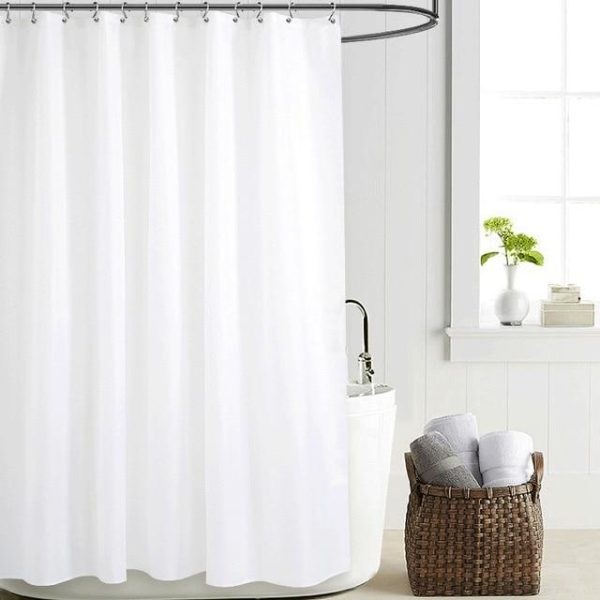 rideau de douche en tissu blanc élégant