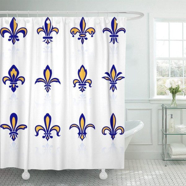 rideau motif fleur de lys