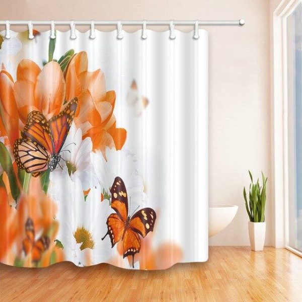 rideau de douche fleuri