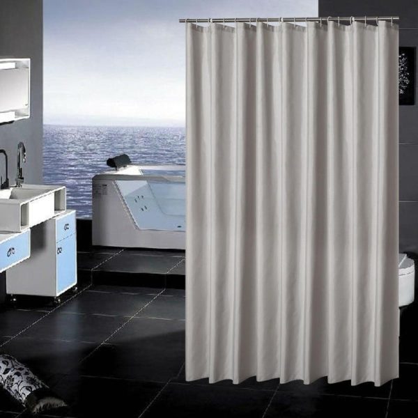 rideau de douche gris clair