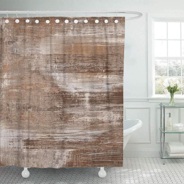 rideau de douche en motif marbre marron
