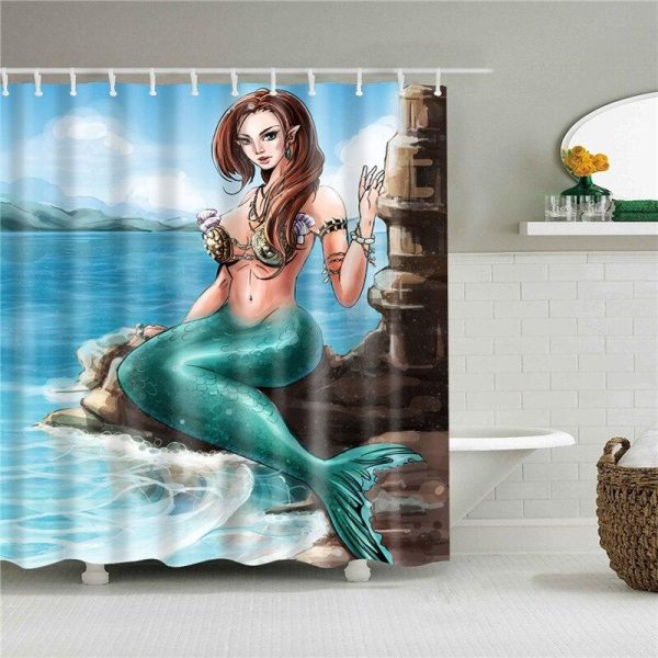 rideau de douche thème sirène