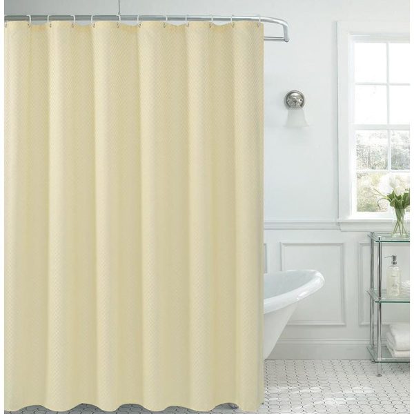 rideau de douche textile beige