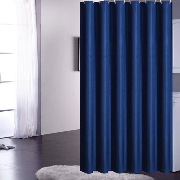 rideau de douche bleu