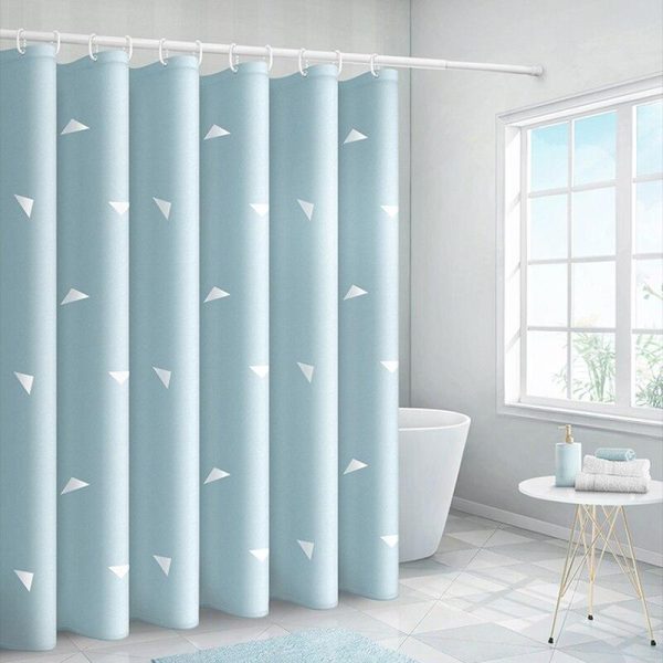 rideau de douche triangle bleu