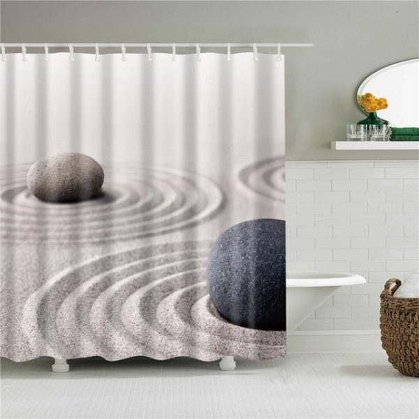 rideau de douche zen beige